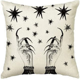 Looma Mono - Black & White Abstract Linen Pillow Cover – Minimalist Line Art Cushion Case - W0060 - Sofa, Living Room & Office Decor Looma