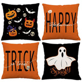 Looma Spooka - Halloween Skull, Pumpkin & Cat Pillow Cover | Spooky Decorative Cushion - Sofa & Living Room Looma
