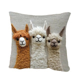 Looma Lom - Cute Donkey & Alpaca Cartoon Plush Pillow Cover – Soft Skin-Friendly Cushion for Sofa & Home Decor - Living Room, Bedroom, Kids Room Looma