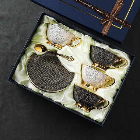 CUPURA Oro - Retro Coffee Cup & Saucer Set - Elegant Ceramic Gift with Premium Box CUPURA