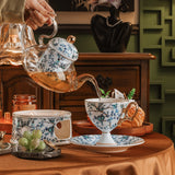 CUPURA Seno - European Goblet-Style Coffee Cup & Saucer Set - Elegant English Afternoon Tea Set CUPURA