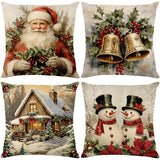 Looma Pilora - Christmas Elk & Snowman Decorative Pillowcase – Festive Cushion Cover for Living Room Sofa | Customizable Design Available - Living Room, Bedroom, Sofa Area Looma