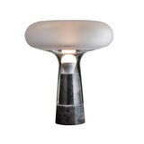 Milano Glow - Aelix - N125 Combination - Modern Natural Marble and Glass Table Lamp with Minimalist Designer Style, Soft Ambient Lighting for Elegant and Functional Spaces - Living Room / Bedroom / Bedside / Hotel / Project / Office Milano