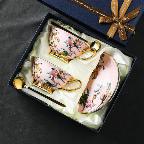 CUPURA Nirox - European Coffee Cup & Saucer Set - Elegant British Afternoon Tea Collection (Light Luxury) CUPURA
