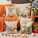 Looma Pilora - Christmas Elk & Snowman Decorative Pillowcase – Festive Cushion Cover for Living Room Sofa | Customizable Design Available - Living Room, Bedroom, Sofa Area Looma