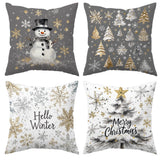 Looma Pilora - Christmas Elk & Snowman Decorative Pillowcase – Festive Cushion Cover for Living Room Sofa | Customizable Design Available - Living Room, Bedroom, Sofa Area Looma