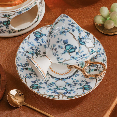 CUPURA Seno - European Goblet-Style Coffee Cup & Saucer Set - Elegant English Afternoon Tea Set CUPURA