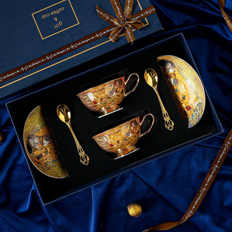 CUPURA Tiro - Royal Palace Coffee Cup & Saucer Set - Vintage English Afternoon Tea Gift with Box CUPURA
