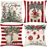 Looma Pilora - Christmas Elk & Snowman Decorative Pillowcase – Festive Cushion Cover for Living Room Sofa | Customizable Design Available - Living Room, Bedroom, Sofa Area Looma