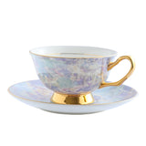 CUPURA Vero - CCS03 Luxury Bone China Tea Cup Set with Saucer Spoon and Strainer Floral Design Light Luxury European Style Gift Box Set Bohemian Powder Blue Classical Blue Rose Angel CUPURA