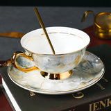 CUPURA Lino - European Coffee Cup & Saucer Set - Light Luxury Afternoon Tea Gift with Box CUPURA