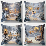 Looma Pilora - Christmas Elk & Snowman Decorative Pillowcase – Festive Cushion Cover for Living Room Sofa | Customizable Design Available - Living Room, Bedroom, Sofa Area Looma
