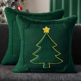 Looma Yen - Embroidered Bow Plush Pillow Cover – Sweet Christmas Decorative Cushion for Living Room Sofa Styling - Living Room, Bedroom, Sofa Area Looma
