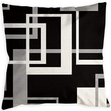 Looma Mono - Black & White Abstract Linen Pillow Cover – Minimalist Line Art Cushion Case - W0060 - Sofa, Living Room & Office Decor Looma