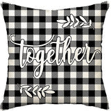 Looma Mono - Black & White Abstract Linen Pillow Cover – Minimalist Line Art Cushion Case - W0060 - Sofa, Living Room & Office Decor Looma
