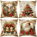 Looma Pilora - Christmas Elk & Snowman Decorative Pillowcase – Festive Cushion Cover for Living Room Sofa | Customizable Design Available - Living Room, Bedroom, Sofa Area Looma