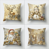 Looma Pilora - Christmas Elk & Snowman Decorative Pillowcase – Festive Cushion Cover for Living Room Sofa | Customizable Design Available - Living Room, Bedroom, Sofa Area Looma