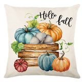 Looma Pumpkina - Halloween Pumpkin Pillow Cover with Maple Leaf & Bicycle Design | Decorative Cushion - Sofa, Bedroom & Home Looma