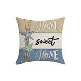 Looma- Reg - Ocean Scallop Linen Throw Pillow Cover – Coastal Single-Sided Printed Cushion for Sofa, Car & Living Room Décor Looma