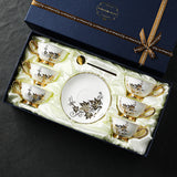 CUPURA Uro - European Floral Coffee Cup & Saucer Set - Elegant British Afternoon Tea Cup CUPURA
