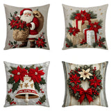 Looma Pilora - Christmas Elk & Snowman Decorative Pillowcase – Festive Cushion Cover for Living Room Sofa | Customizable Design Available - Living Room, Bedroom, Sofa Area Looma