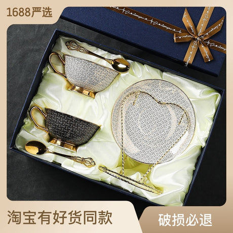 CUPURA Oro - Retro Coffee Cup & Saucer Set - Elegant Ceramic Gift with Premium Box CUPURA