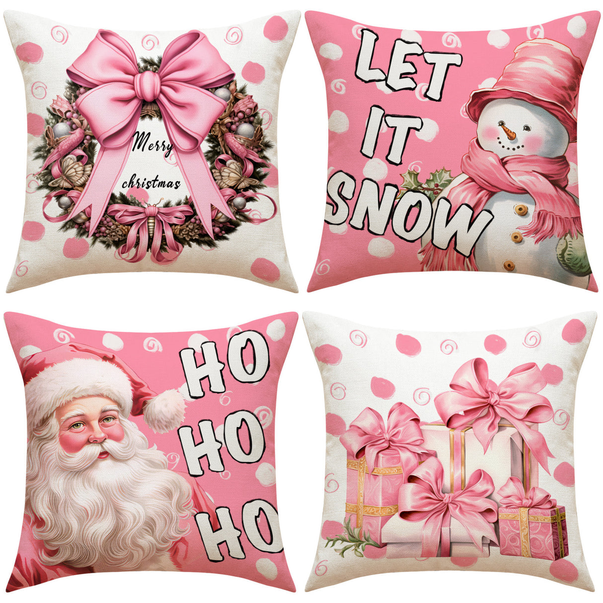 Looma Pilora - Christmas Elk & Snowman Decorative Pillowcase – Festive Cushion Cover for Living Room Sofa | Customizable Design Available - Living Room, Bedroom, Sofa Area Looma