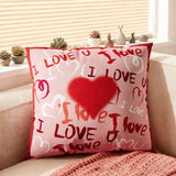 Looma Cupid - Valentines Love Pillow Cover – Romantic Red Cushion Case with “Happy Love” Print - Sofa, Wedding & Home Decor Looma