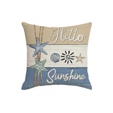 Looma- Reg - Ocean Scallop Linen Throw Pillow Cover – Coastal Single-Sided Printed Cushion for Sofa, Car & Living Room Décor Looma