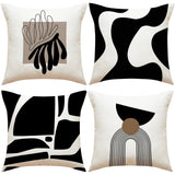 Looma Snuzu - Black & White Geometric Print Pillowcase – Modern Decorative Cushion for Sofa Living Room & Bedside Styling - Living Room, Bedroom, Sofa Area Looma