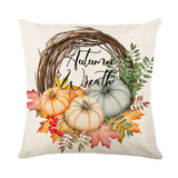 Looma Pumpkina - Halloween Pumpkin Pillow Cover with Maple Leaf & Bicycle Design | Decorative Cushion - Sofa, Bedroom & Home Looma