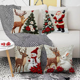 Looma Pilora - Christmas Elk & Snowman Decorative Pillowcase – Festive Cushion Cover for Living Room Sofa | Customizable Design Available - Living Room, Bedroom, Sofa Area Looma
