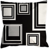 Looma Mono - Black & White Abstract Linen Pillow Cover – Minimalist Line Art Cushion Case - W0060 - Sofa, Living Room & Office Decor Looma