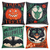 Looma Spooka - Halloween Skull, Pumpkin & Cat Pillow Cover | Spooky Decorative Cushion - Sofa & Living Room Looma