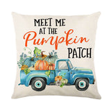 Looma Pumpkina - Halloween Pumpkin Pillow Cover with Maple Leaf & Bicycle Design | Decorative Cushion - Sofa, Bedroom & Home Looma