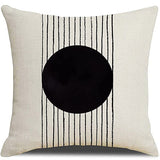 Looma Mono - Black & White Abstract Linen Pillow Cover – Minimalist Line Art Cushion Case - W0060 - Sofa, Living Room & Office Decor Looma