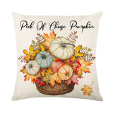 Looma Pumpkina - Halloween Pumpkin Pillow Cover with Maple Leaf & Bicycle Design | Decorative Cushion - Sofa, Bedroom & Home Looma