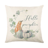 Looma Pumpkina - Halloween Pumpkin Pillow Cover with Maple Leaf & Bicycle Design | Decorative Cushion - Sofa, Bedroom & Home Looma