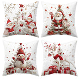 Looma Pilora - Christmas Elk & Snowman Decorative Pillowcase – Festive Cushion Cover for Living Room Sofa | Customizable Design Available - Living Room, Bedroom, Sofa Area Looma