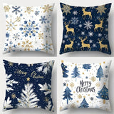 Looma Pilora - Christmas Elk & Snowman Decorative Pillowcase – Festive Cushion Cover for Living Room Sofa | Customizable Design Available - Living Room, Bedroom, Sofa Area Looma