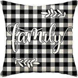 Looma Mono - Black & White Abstract Linen Pillow Cover – Minimalist Line Art Cushion Case - W0060 - Sofa, Living Room & Office Decor Looma