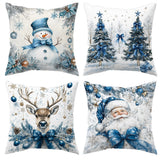 Looma Pilora - Christmas Elk & Snowman Decorative Pillowcase – Festive Cushion Cover for Living Room Sofa | Customizable Design Available - Living Room, Bedroom, Sofa Area Looma