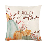 Looma Pumpkina - Halloween Pumpkin Pillow Cover with Maple Leaf & Bicycle Design | Decorative Cushion - Sofa, Bedroom & Home Looma
