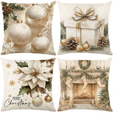 Looma Pilora - Christmas Elk & Snowman Decorative Pillowcase – Festive Cushion Cover for Living Room Sofa | Customizable Design Available - Living Room, Bedroom, Sofa Area Looma
