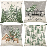 Looma Pilora - Christmas Elk & Snowman Decorative Pillowcase – Festive Cushion Cover for Living Room Sofa | Customizable Design Available - Living Room, Bedroom, Sofa Area Looma