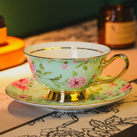 CUPURA Piro - European Floral Coffee Cup & Saucer Set - Elegant Afternoon Tea Gift with Box CUPURA