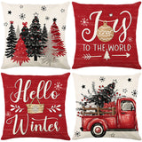 Looma Pilora - Christmas Elk & Snowman Decorative Pillowcase – Festive Cushion Cover for Living Room Sofa | Customizable Design Available - Living Room, Bedroom, Sofa Area Looma