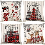 Looma Pilora - Christmas Elk & Snowman Decorative Pillowcase – Festive Cushion Cover for Living Room Sofa | Customizable Design Available - Living Room, Bedroom, Sofa Area Looma