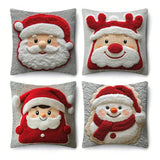 Looma Pilora - Christmas Elk & Snowman Decorative Pillowcase – Festive Cushion Cover for Living Room Sofa | Customizable Design Available - Living Room, Bedroom, Sofa Area Looma