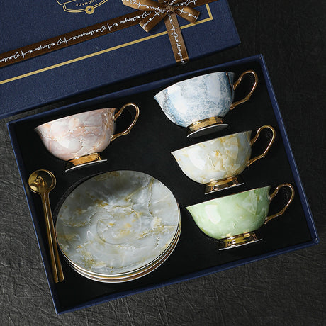CUPURA Mirox - EuropeanCoffee Cup & Saucer Set - Light Luxury Afternoon Tea Gift with Box CUPURA